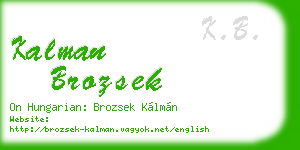 kalman brozsek business card