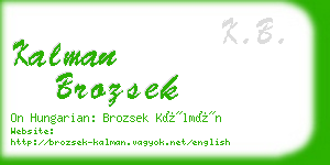 kalman brozsek business card